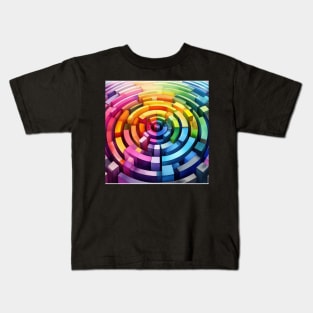 Psychedelic looking abstract illustration of blocks Kids T-Shirt